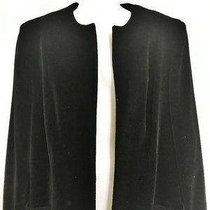 VINTAGE CASSANDRA MARSHALL VELVET OPEN FRONT BLAZER/JACKET - POCKETS SZ 40